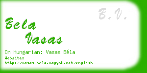 bela vasas business card