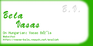 bela vasas business card